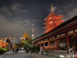 スカイツリーと裏からの浅草寺